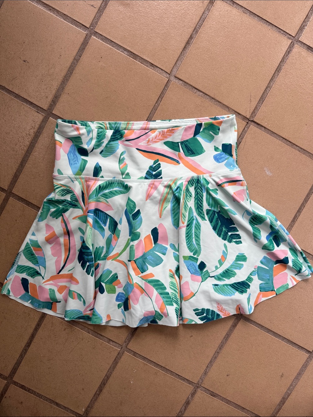 Old Navy Tropical Leaf Skirt with Built in Shorts